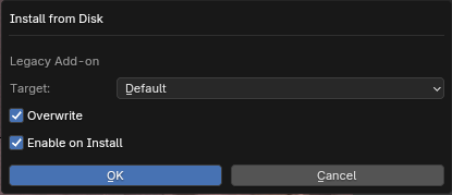 Confirm installation in Blender