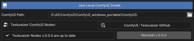 Local ComfyUI directory settings