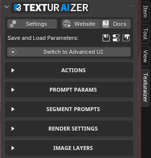Texturaizer interface example