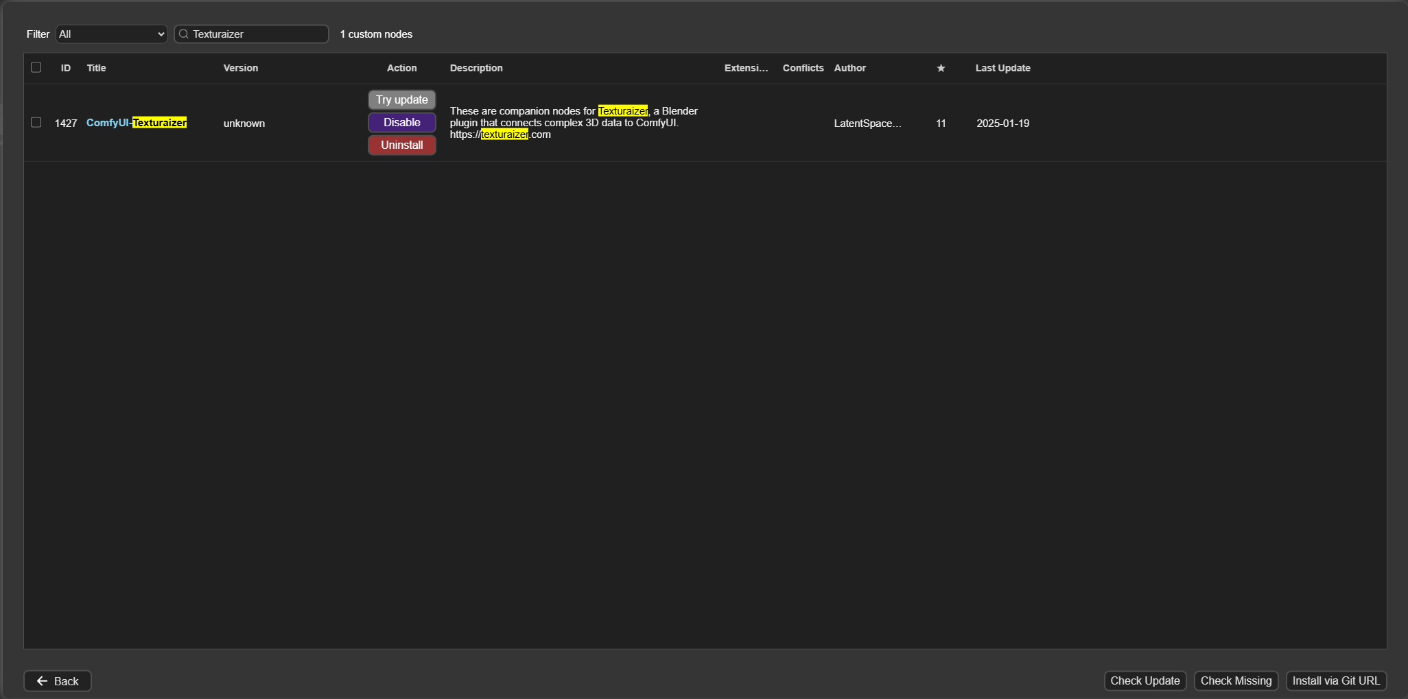Texturaizer interface example